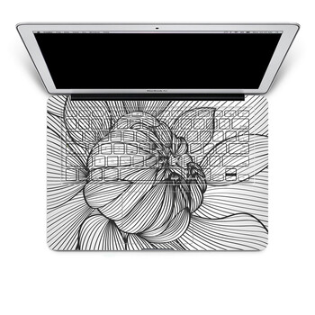 SkinAT 苹果笔记本MacBook手托保护贴膜 含键盘 3M材料 白描花 Air 11