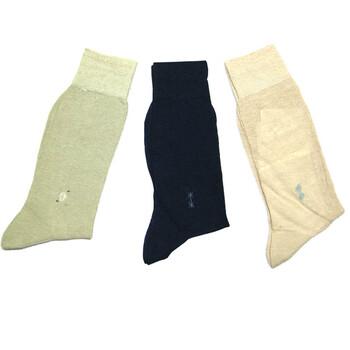 ON21 6双装男式棉麻休闲商务袜 纯色正装袜J43 颜色随机 25-27CM
