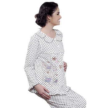雅孕 哺乳睡衣 家居服 D502 孕妇装 春秋装 哺乳衣 黑色 XL