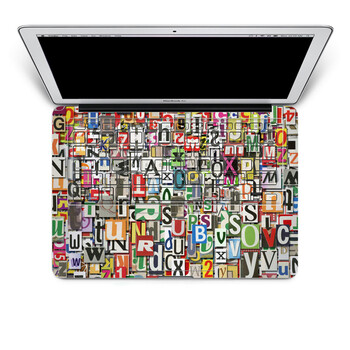 SkinAT 苹果笔记本MacBook手托保护贴膜 含键盘 3M材料 混乱字母 Pro 17