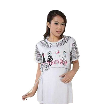 雅孕-春夏孕妇睡衣套装哺乳睡衣DE32 月子服 哺乳 睡衣 灰色 L