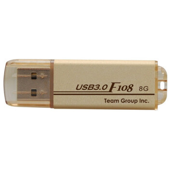 十铨科技（Team）USB3.0 F108 轻巧便携铝合金外壳 8GB U盘 金色