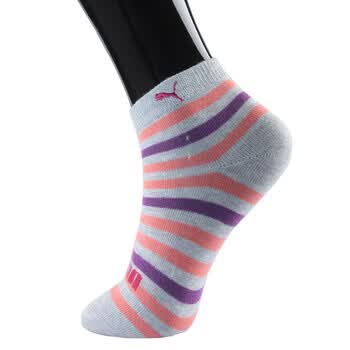 PUMA/彪马 童袜 短筒袜儿童袜 精梳棉袜精美条纹袜子 中花灰 20-22cm