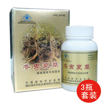 【瑞东】冬虫夏草胶囊460mg×60粒/瓶（三盒套装）