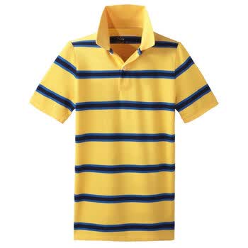 Giordano佐丹奴 Polo 男炫彩个性横间修身POLO 01012014 黄色 XL
