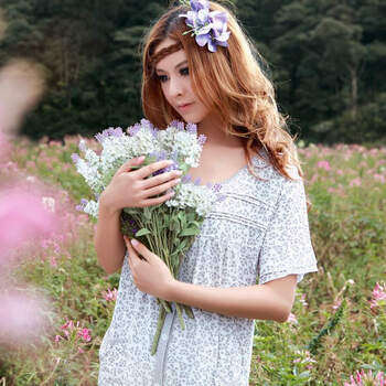 sharefun霞黛芳2012夏季新款梦索花海纯棉女士家居服睡衣短袖4205 白色 XL
