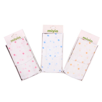 棉益屋miyio 新生儿必备品 纯棉纱布吸汗巾3盒替换装 2S051004D 粉 蓝 黄 均码