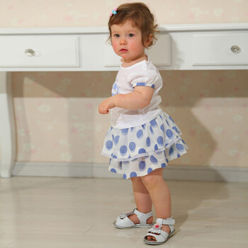 Baby2 2012新款婴幼儿夏装女婴童裙装三件套YXC392043 蓝色 100