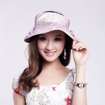 touch yf930-2 花朵印花空顶帽 大沿遮阳帽沙滩帽太阳帽夏季女