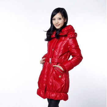 雅鹿 女 时尚亮色腰带羽绒服 ^@^YL90520 明红 165/L