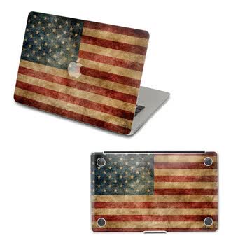SkinAT 苹果笔记本MacBook外壳及底部保护贴膜 3M材料 破旧的美国国旗 Pro 17