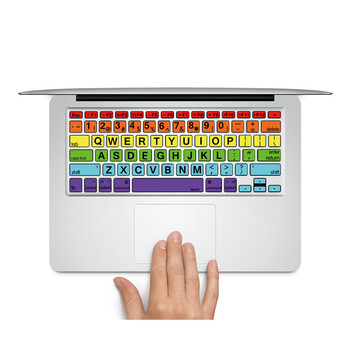 SkinAT MacBook苹果笔记本键盘贴膜 黑大字体彩虹色 Pro 15 (Retina)