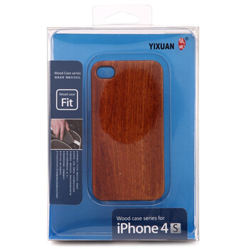 依璇 HHLM 苹果iphone4/4s 手机保护壳/保护套 黄花梨实木+黑色塑胶边框 黑色