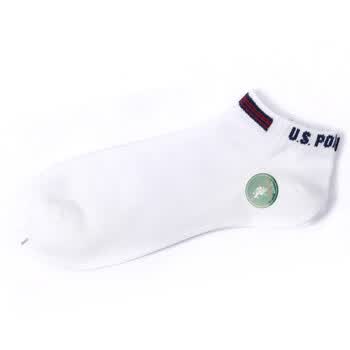 美国马球协会U.S. POLO ASSN.夏季薄款船袜(1组2双装)男女款可选 男款白+蓝 均码