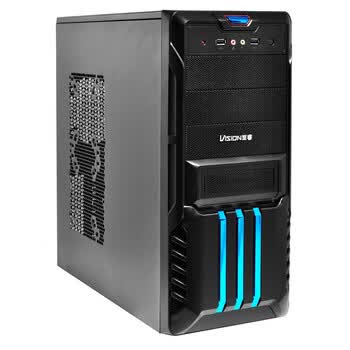 至睿（Vision）复仇者V6 机箱（游戏面板/全黑化/0.6MM板材）蓝色