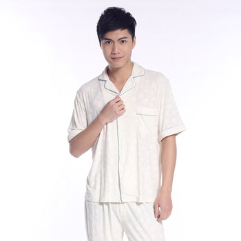 顶瓜瓜/顶呱呱彩棉 男款纯棉家居服套装 DJJMX-30400 白色 185