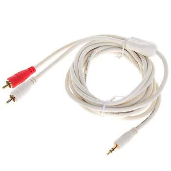 易缆（e-line)JD0012 进口高弹性PVC3.5公对双莲花高保真音频线 3米