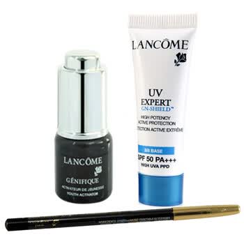 兰蔻Lancome 经典精华眼线套装（精华肌底液（小黑瓶）+兰蔻眼线笔+柔皙遮瑕隔离乳）