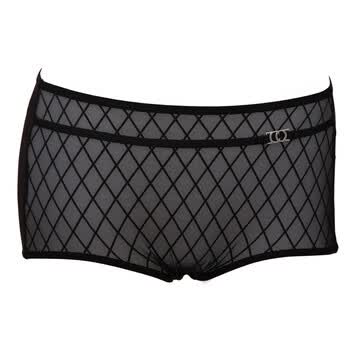 安莉芳旗下comfit网纱格纹系列内裤中低腰平角裤C23611 BLK黑色 XXL