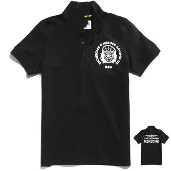 Giordano佐丹奴BSX Polo 男MINI CHE后背印花POLO 04012019 黑色 XL