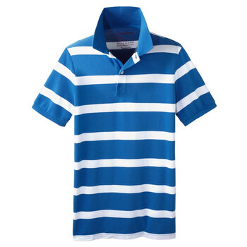 Giordano佐丹奴 Polo 男炫彩个性横间修身POLO 01012014 道奇蓝 L