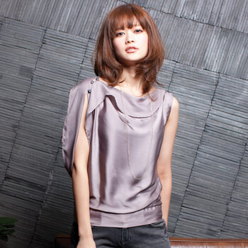麦考林Jeans 女装 ROSE个性优雅单肩衬衫 SF125406 驼色55 XL