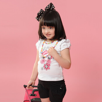 Dr.Frog 2012新款夏装小女童圆领衫短袖T恤DTA662142 白色 110