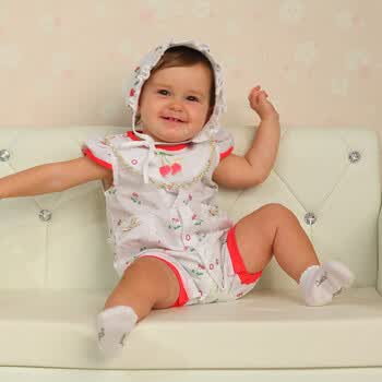 Baby2 2012新款婴幼儿夏装女婴童套装两件套YXA392066 白色 80