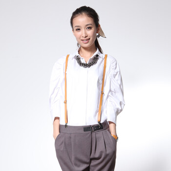 浪漫一身 2012春装新款 灯笼袖复古 长袖修身女衬衫8131205 漂白色 L