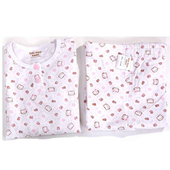 Hello Kitty Babies浅粉印花圆领两粒扣长袖套装2岁（90/55）1211045021024