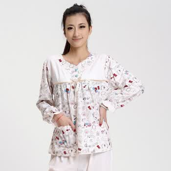 顶瓜瓜/顶呱呱 女士休闲家居服套装 DJJWC-86053 白底印花 175