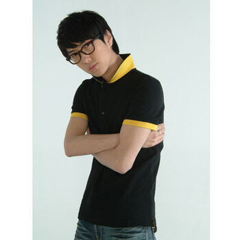 约晴 Utree 男士 纯棉 立领 TL005 T-shirt 黑色 XL