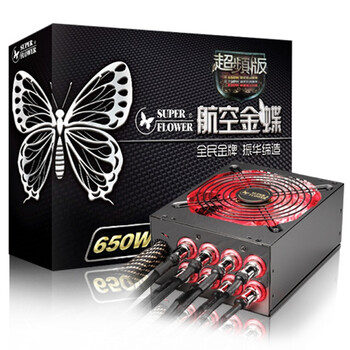 振华（SUPER FLOWER）航空金蝶650W SF-650P14XE（R）电源（三色段LED风扇/全日系电容/支持背线）