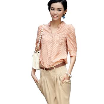 纳纹2012夏装女装衬衫打底衬衫韩版衬衫雪纺衬衫035503G 驼色 XL
