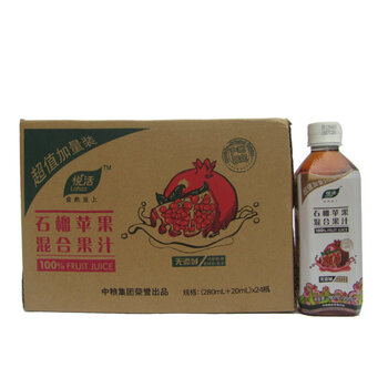 悦活石榴苹果味果汁500ml 1*24瓶