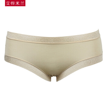 艾得米兰 2012新款 纯色星期裤 竹纤维内裤 蕾丝三角裤 WWS034 肤色 均码