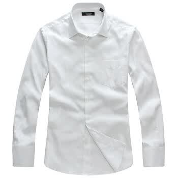 莱斯玛特lesmart男装 2012新款男式修身衬衫纯棉衬衣 纯色衬衫MSL6204 白色 44