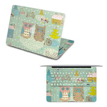 SkinAT 苹果笔记本MacBook全套保护贴膜 3M材料 恋恋猫头鹰 Air 11