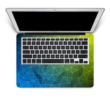 SkinAT 苹果笔记本MacBook手托保护贴膜 不含键盘 3M材料 蓝绿格调 Pro 13