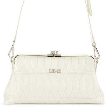 LK-II 2012新款 欧美复古牛皮定型单肩斜挎女包 真皮锁扣医生包 A20659 米白色 时尚OL