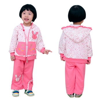 达晶 2012新款 女童/宝宝/婴幼儿服装 套装 春秋装 童装 1-2岁 5021 粉红 100