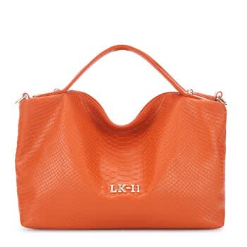 LKII 2012夏季新品蛇纹糖果色女包手提多功能包包 女士中小包 118-16 活力橙 真皮包包控