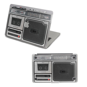 SkinAT 苹果笔记本MacBook外壳及底部保护贴膜 3M材料 卡带录音机 Pro 15