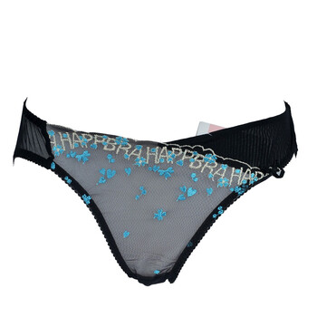 桑扶兰旗下HAPPBRA 女士时尚可爱网纱刺绣性感中腰三角内裤 223036 黑色 XL
