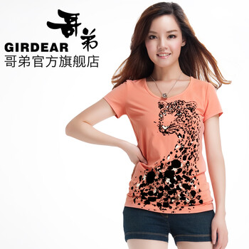 GIRDEAR 哥弟 女装2012四面弹立体剪裁夏装七分裤子 黑色 L