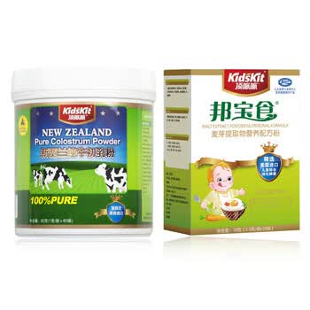 汤臣倍健 顶呱呱新西兰牛初乳粉（进口）60g + 邦宝食 清火牛奶辅食伴侣 送鳕鱼肝油20粒