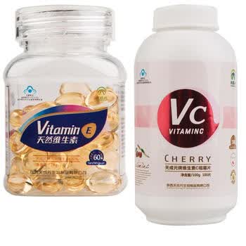天成元维生素C咀嚼片1000mg*100粒+天成元维生素E60粒