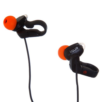 艾克亚（iqua）A3 Ear-go 立体声运动耳机 防溅防汗 独特专利夹式设计 黑橙
