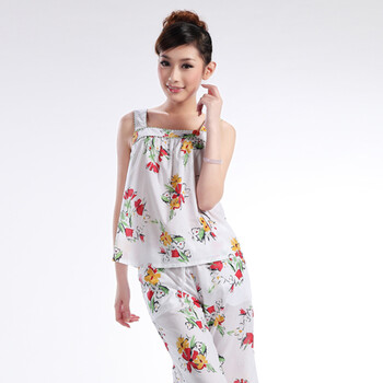 朵朵可可 家居服 12春夏 清凉吊带 梭织<em>纯棉</em> 女