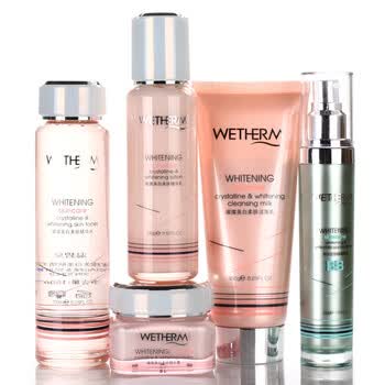 温碧泉WETHERM 璀璨美白精品四件套 送皙白全效BB霜 洁面乳+精华水+精华乳+精华霜